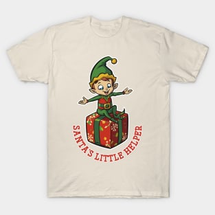 Santa's Little Helper Cute Christmas Elf T-Shirt